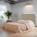 Ver imagem 2 de Cabeceira Casal Estofada para Cama Box Lizza Veludo Bege Escuro