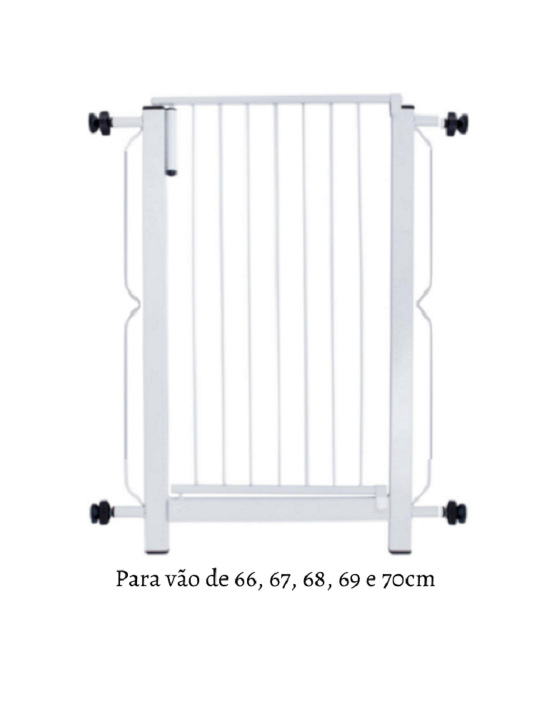 Grade para Porta Segurança e Proteção de Bebes e Pets, Vãos de 66cm 67cm 68cm 69cm 70cm Master