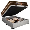 Ver imagem 7 de Cama Box Baú Casal Suede + Colchão Molas Ensacadas Texas Prime Colchões Cinza 138cm