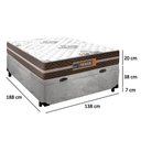 Ver imagem 4 de Cama Box Baú Casal Suede + Colchão Molas Ensacadas Texas Prime Colchões Cinza 138cm