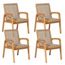 Ver imagem 1 de Kit 04 Cadeiras para Sala de Jantar Varanda Gourmet com Braço Trammare C07 Corda Náutica Rami -
