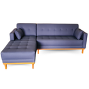 Ver imagem 1 de Sofá | Chaise Gianni Base Madeira Tecido Acquablock | 220cm - Marinho