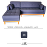 Sofá | Chaise Gianni Base Madeira Tecido Acquablock | 220cm - Marinho - 4