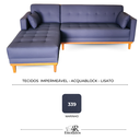 Ver imagem 4 de Sofá | Chaise Gianni Base Madeira Tecido Acquablock | 220cm - Marinho