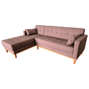 Ver mais imagens de Sofá Chaise Gianni | Base Madeira | Tecido Acquablock | 220cm | Camurça