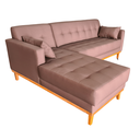 Ver imagem 6 de Sofá Chaise Gianni | Base Madeira | Tecido Acquablock | 220cm | Camurça