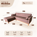 Ver imagem 3 de Sofá Chaise Gianni | Base Madeira | Tecido Acquablock | 220cm | Camurça