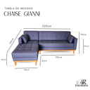 Ver imagem 4 de Sofá | Chaise Gianni Base Madeira Tecido Acquablock | 220cm - Marinho