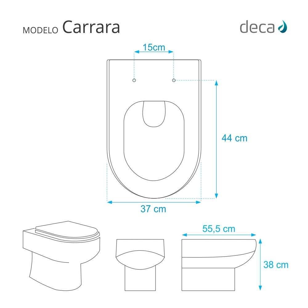 Assento Sanitario Poliester com Amortecedor Carrara Creme para Vaso Deca - 2