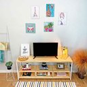 Ver imagem 4 de Rack de TV Industrial de Ferro e Madeira Style Square 3 Nichos Uno Natural e Branco