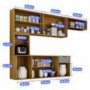Ver imagem 4 de Cozinha Compacta Frisada 8 Portas 1 Gaveta com Nicho Linha New Zarah Yescasa Cinza/Cinamomo/Acetinado