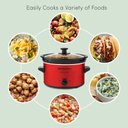 Ver imagem 4 de Elite Gourmet Panela Elétrica Slow Cooker Oval 2 Quart com Tampa de Vidro (vermelho)