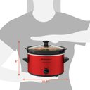 Ver imagem 7 de Elite Gourmet Panela Elétrica Slow Cooker Oval 2 Quart com Tampa de Vidro (vermelho)