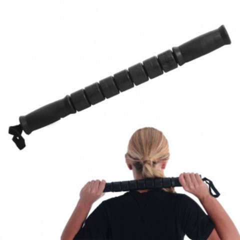 Rolo Massageador Bastao Liso para Massagem Preto Liveup