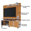 Ver imagem 3 de Estante Home para TV 55 Polegadas 100% MDP Valência Nature/Off White - Permóbili