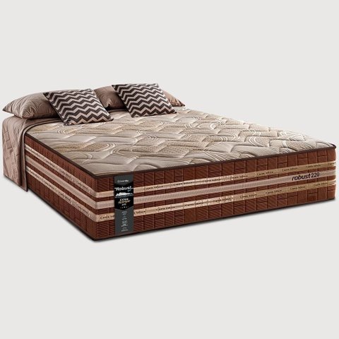 Colchão Queen com Espuma Látex 158x198x38 Robust Gel 220 Caramelo Cama Inbox