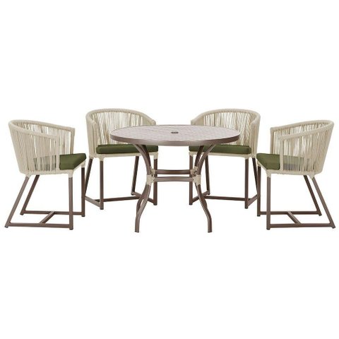 Mesa com 4 Cadeiras e Noronha Estofado 13 Trama Original Rami