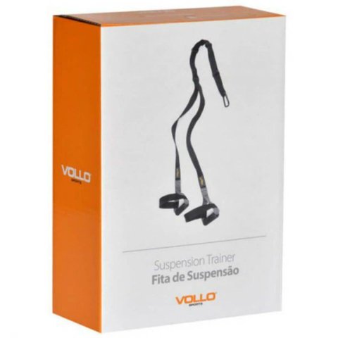 Fita de Suspensão Vollo VP1042 para Treino Preta e Cinza