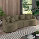 Ver imagem 1 de Sofá Living Decorativo Salinas 3 Lugares com Almofadas 250cm Modulado Veludo Castor G33- Gran Belo