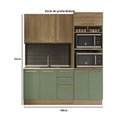 Ver imagem 2 de Armário de Cozinha Modulada Completa Reta 3 Peças 1,90m Botanic Kappesberg - Nogueira/Verde Oliva