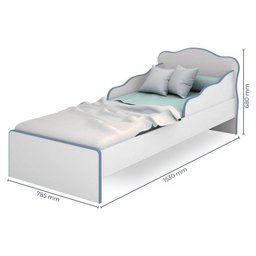 Mini Cama Juvenil Doce Sonho Qmovi 11300 Azul/Branco - 2 Mini Cama Juvenil Doce Sonho Qmovi 11300 Azul/Branco - 2
