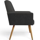 Ver imagem 7 de Kit 02 Poltronas Decorativa Maria W01 Pés Palito Linho Chumbo Couríssimo Preto - Lyam Decor
