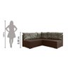 Sofá de Canto 5 lugares Renaut Mamflex Suede Marrom / Flor - 10