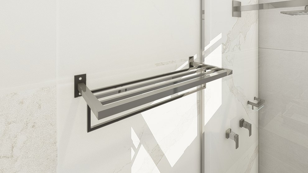 Toalheiro de Banho Banheiro Hotelaria Triplo 60cm Larissa em Aço Inox Polido Brilhante Stainless - 4