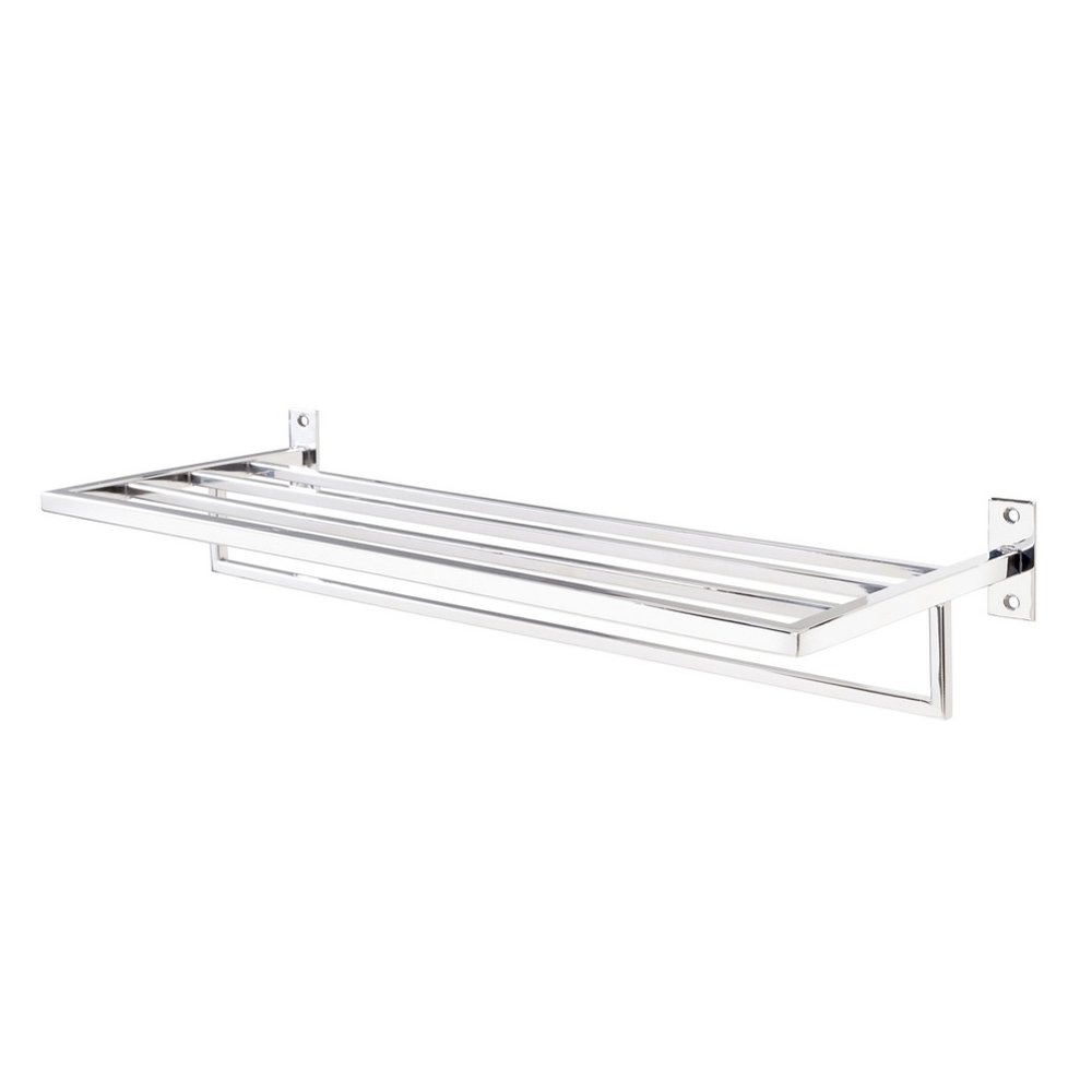 Toalheiro de Banho Banheiro Hotelaria Triplo 60cm Larissa em Aço Inox Polido Brilhante Stainless