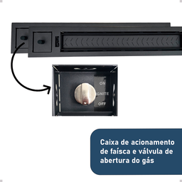 Lareira a Gás Interna de Embutir 60cm:lareira a Gas Natural 60cm - 7