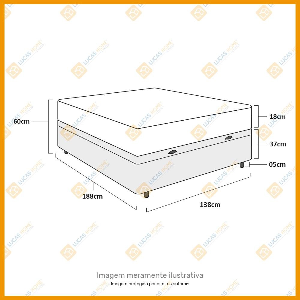 Cama Box Com Baú Casal + Colchão Ortopédico D33 - Ortobom - ISO 100 138x188x60cm - 2