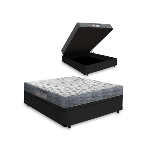 Cama Box Baú com Colchão de Espuma D33 Ortobom Iso 100 Casal 138cm