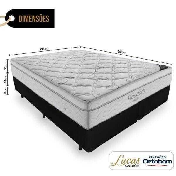 Cama Box Super King Marrom + Colchão De Molas Ensacadas - Lucas Home -  Comfort Size 193cm