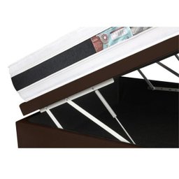 Cama Box Baú Casal + Colchão Espuma D45 Castor Black White Double Face 138x188x69cm - 3