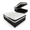 Ver imagem 1 de Cama Box Baú Casal com Colchão Espuma D45 Castor Black White Double Face 138x188x69cm