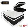 Cama Box Baú Casal com Colchão Espuma D45 Castor Black White Double Face 138x188x69cm - 3