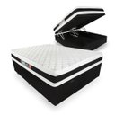 Ver imagem 1 de Cama Box Baú Queen + Colchão Espuma D45 Castor Black White Double Face 158x198x69cm