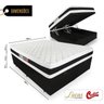 Cama Box Baú Queen + Colchão Espuma D45 Castor Black White Double Face 158x198x69cm - 2
