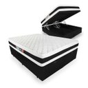 Ver imagem 1 de Cama Box Baú Super King Preta + Colchão Espuma D45 Castor Black & White D45 Double Face 193x203x
