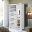 Ver imagem 7 de Guarda Roupa Casal Master New 8 Portas de Bater 4 Gavetas MDP com Cômoda Marabá 1 Porta 6 Gavetas