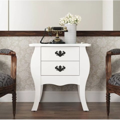 Mesa de Cabeceira Bombê Premier Branco - Patrimar