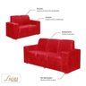 Sofá 2 e 3 Lugares Suede Vermelho - Lucas Colchões - Califórnia Ref 1050 - 4