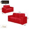 Sofá 2 e 3 Lugares Suede Vermelho - Lucas Colchões - Califórnia Ref 1050 - 3