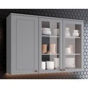Ver imagem 1 de Armário de Cozinha Modulado Americana 3 Portas Vidro (2 c/ Vidro) 120cm Cinza - Henn