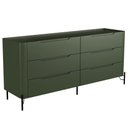 Ver imagem 1 de Cômoda para Quarto Closet Orgânica 6 Gavetas Pés Industrial Preto Bliss I03 Musgo - Lyam Decor