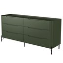 Ver imagem 4 de Cômoda para Quarto Closet Orgânica 6 Gavetas Pés Industrial Preto Bliss I03 Musgo - Lyam Decor