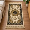 Ver imagem 2 de Tapete Persa Bege 67x120cm Ideal para Quarto e Sala