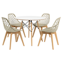 Ver imagem 4 de Kit Mesa Redonda Eames 90cm Branca + 4 Cadeiras Kayla Wood Fendi