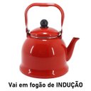 Ver imagem 5 de Chaleira Revestida Ferro Esmaltado Vermelho 1700ml Mimo Style Ech17vm