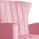 Ver imagem 4 de Kit Poltrona Amamentação Balanço + Puff Suede Rosa - Vallisa Decor